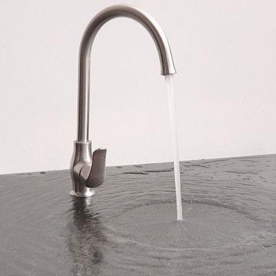 Vòi rửa chén nóng lạnh Inox SUS 304 nguyên khối Eurolife EL-T030 (Trắng vàng)