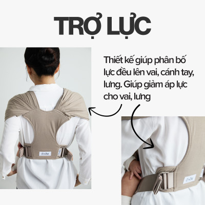 [Thiết Kế Mới - Màu Charcoal] Địu Vải Em Bé Sling Baby Sling Nova/Nova Plus Dễ Địu Êm Vai An Toàn Cho Bé 0–24 Tháng