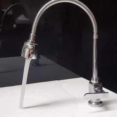 Vòi rửa chén lạnh cần lò xo Đồng mạ Chrome Eurolife EL-RC01 (Trắng bạc)