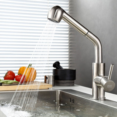 Vòi rửa chén nóng lạnh 2 chế độ chảy, dây kéo Inox SUS 304 Eurolife EL-T10R