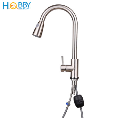 Vòi rửa chén dây rút nóng lạnh 2 chế độ inox 304 Hobby Home Decor VDR1
