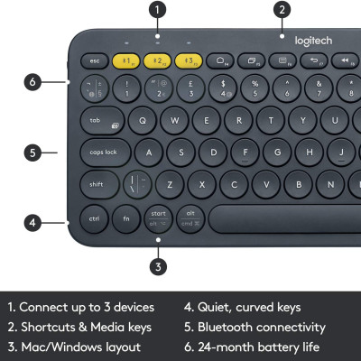 Bàn phím Bluetooth Logitech K380-Hàng chính hãng