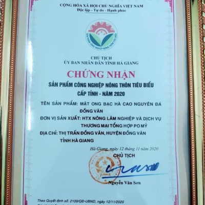 MẬT ONG BẠC HÀ PO MỶ OCOP HÀ GIANG CHÍNH HÃNG 500ML, MẬT ONG BẠC HÀ NGUYÊN CHẤT ĐẶC SẢN HÀ GIANG