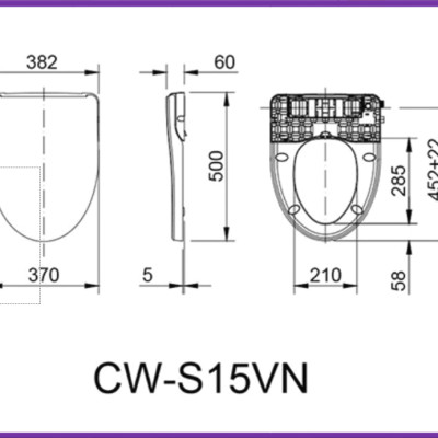 Nắp bồn cầu tự rửa thông minh xịt rửa, vệ sinh phụ nữ INAX CW-S15 (Hàng chính hãng)