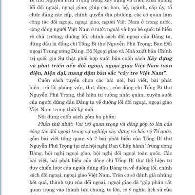 Xây dựng và phát triển nền đối ngoại, ngoại giao Việt Nam toàn diện, hiện đại, mang đậm bản sắc " cây tre Việt Nam" bản in 2024