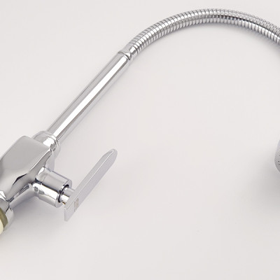 Vòi rửa chén lạnh cần lò xo Đồng mạ Chrome Eurolife EL-RC01 (Trắng bạc)