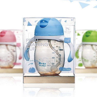 BÌNH UỐNG NƯỚC ỐNG HÚT CÓ TAY CẦM KUKU NHỰA PPSU KU5486 - 200ML