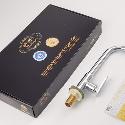 Vòi rửa chén lạnh Đồng mạ Chrome Eurolife EL-RC04 (Trắng bạc)