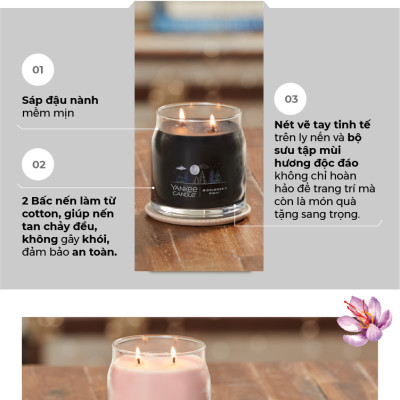 Nến ly tròn sáp đậu nành Yankee Candle size M (369g) - Balsam & Cedar