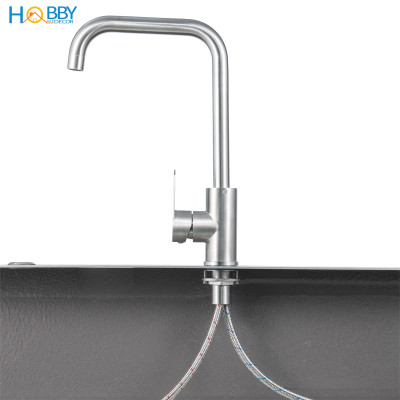 Vòi chậu rửa chén bát nóng lạnh inox 304 cao cấp Hobby home decor CRC1