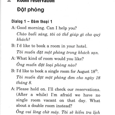 Tự Học Đàm Thoại Tiếng Anh Nhà Hàng - Khách Sạn (Kèm CD) (VL)