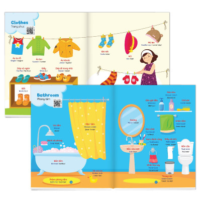 BÉ HỌC TIẾNG ANH QUA HÌNH ẢNH (SONG NGỮ ANH-VIỆT)- QUÉT MÃ QR