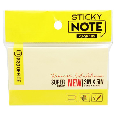 Giấy Note Pro Office - 5x3in PO-SN105-3SN0004 - Màu Vàng