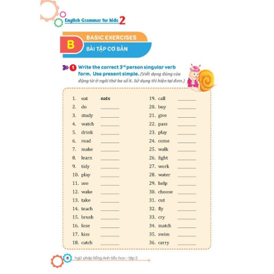 Sách - English Grammar For Kids - Ngữ Pháp Tiếng Anh Tiểu Học - Tập 2 - Có Đáp Án - Minh Thắng