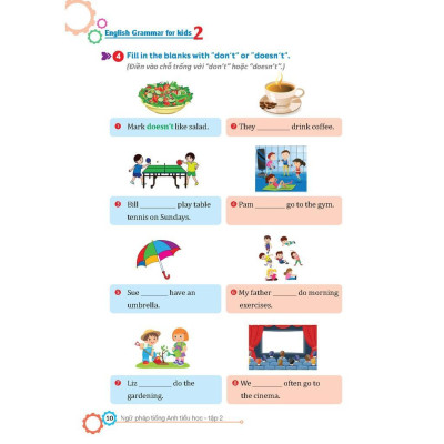 Sách - English Grammar For Kids - Ngữ Pháp Tiếng Anh Tiểu Học - Tập 2 - Có Đáp Án - Minh Thắng