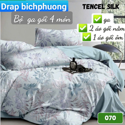 Bộ drap gối Tencel vải Hàn Quốc , đỉnh cao mát , mềm mại { drap và 3 áo gối}