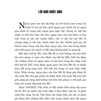 Ngoại giao văn hóa Mỹ trong hai thập niên đầu thế kỷ XXI (bản in 2024)