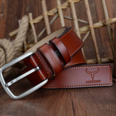 Thắt Lưng Da Bò Chính hãng COWATHER XF013 Nâu Vàng