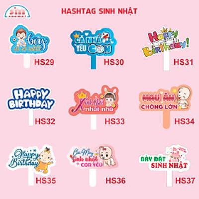 Hashtag cầm tay sinh nhật