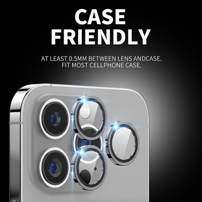 Bộ Dán Kính Cường Lực + Viền Nhôm Bảo Vệ Camera Sau Cho iPhone 16 Pro Max / 16 Pro / 16 Plus / 16 - Gucase Kuzoom Lens mang lại khả năng chụp hình sắc nét full HD (độ cứng 9H, tặng kèm khung tự dán) - Hàng nhập khẩu