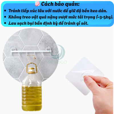 Giá Treo Dụng Cụ Nhà Bếp Dán Tường 6 Móc -Thanh Treo Đa Năng Gắn Tường Không Cần Khoan -Móc Treo Dán Tường Tiện Lợi