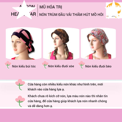 Nón hóa trị vải mềm mát, hút mồ hôi, bệnh nhân ung thư, chemo hat, nón trùm đầu [KIỂU BÚI TÓC-XANH MÀU NƯỚC 