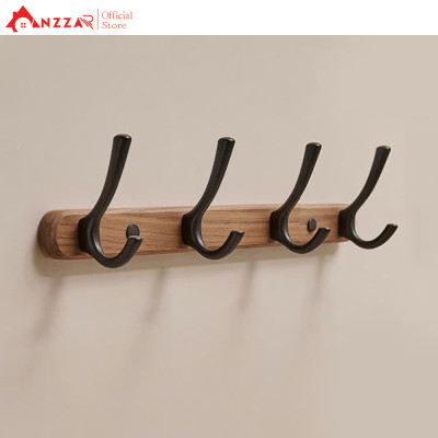Móc treo tường bằng gỗ óc chó Anzzar, Giá treo áo treo tường thích hợp cho phòng tắm Nhà bếp Phòng ngủ Hành lang MT-11