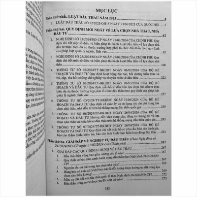 Sách Luật Đấu Thầu và Các Văn Bản Hướng Dẫn Thi Hành - Giải Đáp Về Nghiệp Vụ Đấu Thầu theo Nghị Định số 24/2024/NĐ-CP (V2426D)
