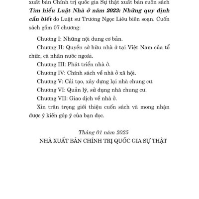 Tìm hiểu Luật nhà ở năm 2023. Những quy định cần biết - bản in 2025