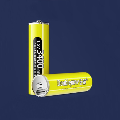 Pin Sạc Có Cổng TypeC USB AA 1.5v Doublepow 3400mWh Hỗ Trợ Sạc Trực Tiếp - Hàng Nhập Khẩu