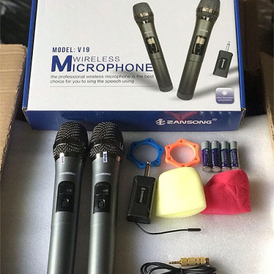 Bộ 2 Micro Blueotooth Karaoke ZANSONG V19 Hàng Chính Hãng