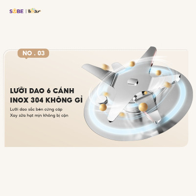 Máy làm sữa hạt Bear 0.6L SB-SH06C 0.6L (600W) - Hàng chính hãng