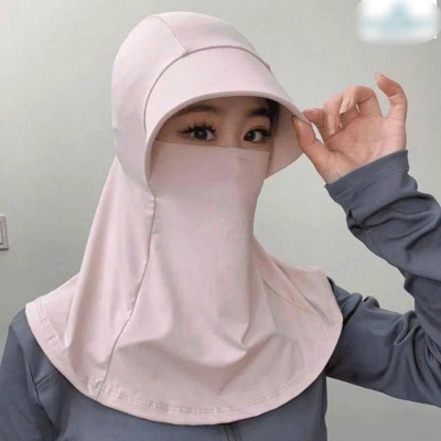 Mũ Chống Nắng Trùm Đầu Tích Hợp Khẩu Trang Có Lỗ Và Che Cổ Làm Bằng Lụa Băng Lạnh Thoáng Khí Chống Tia UV Phù Hợp Cho Cả Nam Và Nữ