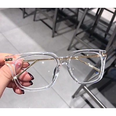 Kính gọng mắt vuông unisex trong suốt thời trang ulzzang Korea