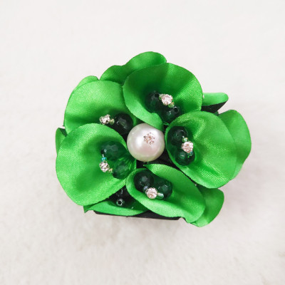 Kẹp tóc hoa đính pha lê ngọc