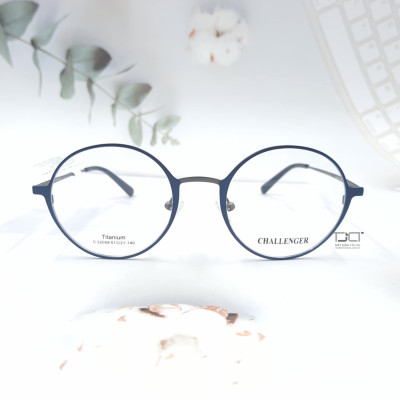 GỌNG KÍNH THỜI TRANG DÀNH CHO NỮ, PHOM TRÒN, CHẤT LIỆU TITANIUM, CHÍNH HÃNG CHALLENGER C22058