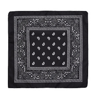 Bộ sưu tập khăn vuông cotton bandana turban XO Vintage BDN01 54x54cm - BDN01.13 Đen