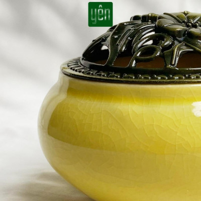 Lư Xông Nhang Nụ Thảo Mộc Bằng Sứ Cao 7cm Nhiều Màu Sắc Phong Thủy Trang Trí Bàn Thờ Dâng Hương