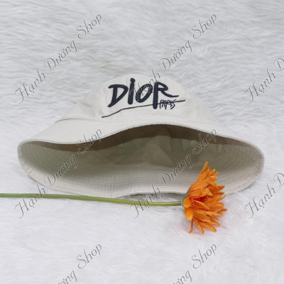 Mũ bucket vành cụp 2 mặt nón bucket vành nhỏ thêu chữ D vải cotton cao cấp phù hợp cả nam và nữ