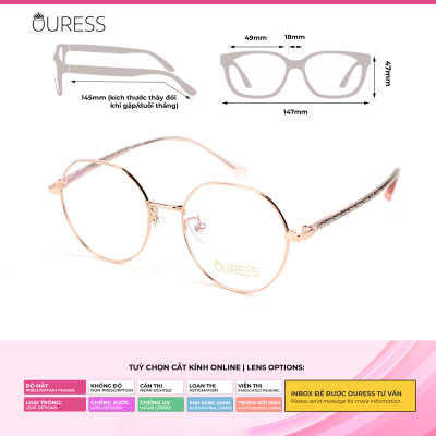 Gọng kính cận 2035 2018 chất liệu titan thời trang mắt kính OURESS nam nữ siêu nhẹ siêu bền