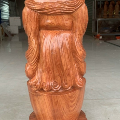Tượng thần tài bằng gỗ hương đá kt cao 60×20×15cm 