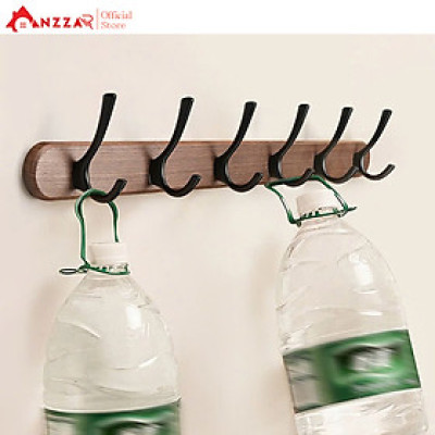 Móc treo tường bằng gỗ óc chó Anzzar, Giá treo áo treo tường thích hợp cho phòng tắm Nhà bếp Phòng ngủ Hành lang MT-11