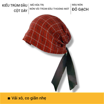 [NƠ RUY BĂNG] Nón vải trùm đầu, mũ vải mềm, mũ trùm đầu có thun co giãn, dây ruy băng cột nơ, khăn trùm đầu may sẵn, khăn đội ngủ