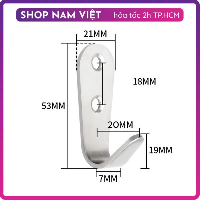 Set 2 Móc Inox Dày 3mm Treo Đồ Chắc Chắn (Kèm Vít)