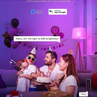 Bóng led đổi màu Govee Wi-Fi LED H6003 | Điều khiển thông minh qua App, 16 triệu màu và 10 hiệu ứng, Nhấp nháy theo nhạc