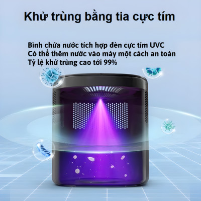 Máy tạo độ ẩm công nghệ NanoCloud UV khử khuẩn Philips HU5969 - Dùng cho phòng diện tích 85m2 - Hàng nhập khẩu