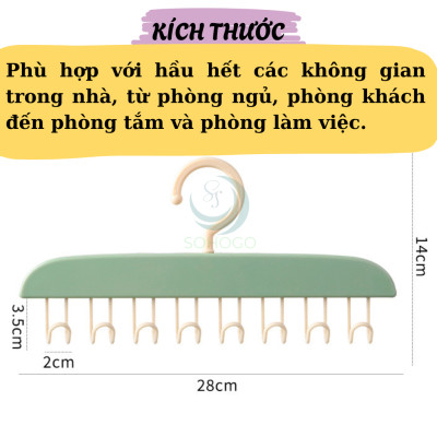 Móc Treo Đồ Đa Năng 8 Móc Xoay 360 Độ Tiết Kiệm Không Gian - Móc Treo Thắt Lưng, Đồ Lót
