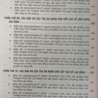 Combo 4 cuốn Tuyển tập các bản án của Tòa án nhân dân cấp cao