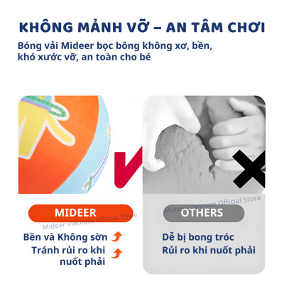 Bóng vải đồ chơi cho bé sơ sinh Mideer Silent Bouncy Ball