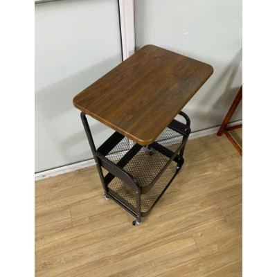 Kệ Để Đồ 3 Tầng Có Bánh Xe – Kệ Spa Mặt Gỗ, Khung Sắt Sơn Tĩnh Điện – Kệ Đẩy Đa Năng Cho Nhà Bếp, Phòng Khách, Phòng Ngủ- HÀNG CHÍNH HÃNG MINIIN